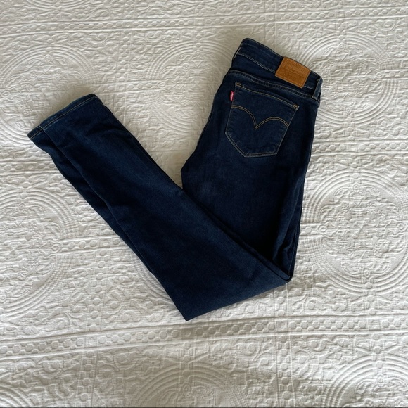 Levi’s Skinny Stretch 711 Dark Blue Wash Jeans - Picture 2 of 4